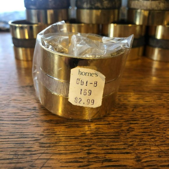 Napkin Holder Rings Gold Silver Hong Kong Set of 8 Vtg Original Retail 2.99 ea - Picture 2 of 5